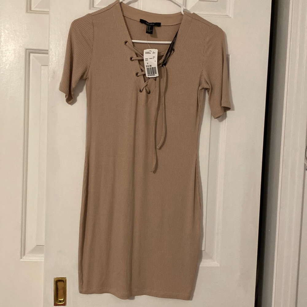 Tan ribbed dress